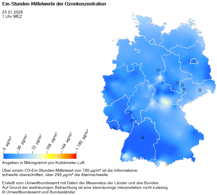 Prognose der Ein-Stunden-Mittelwerte der Ozonkonzentration