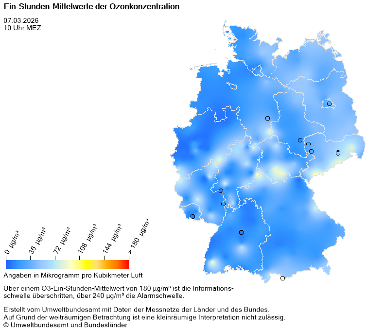 Prognose der Ein-Stunden-Mittelwerte der Ozonkonzentration