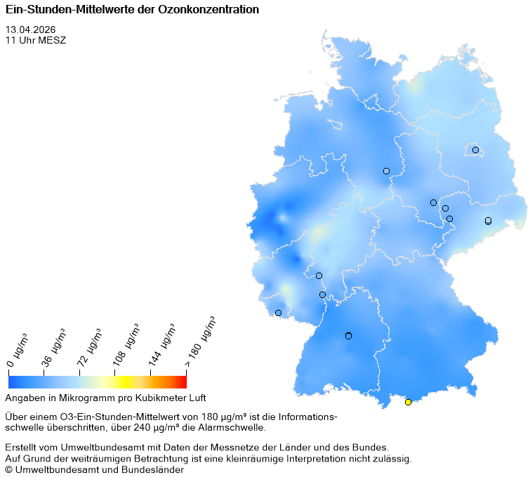 Prognose der Ein-Stunden-Mittelwerte der Ozonkonzentration