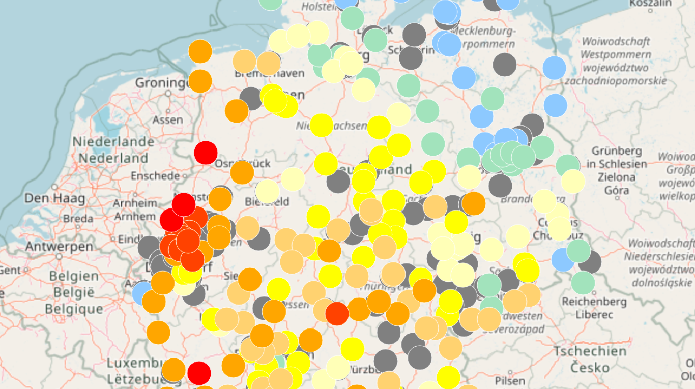 Bild zu Stations: Detailed values of every monitoring station