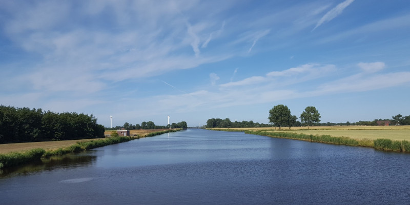Ansicht Knockster Tief – eines der Hauptgewässer im Projektgebiet (Emden, 2018)