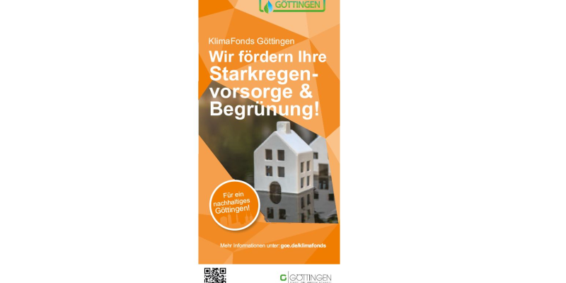 Das Bild zeigt das Fördermodul "Wasser & Begrünung" des KlimaFonds Göttingen.