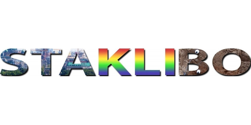 Projektlogo StaKliBo in großen farbigen Lettern. Die Buchstaben KLI sind regenbogenfarbig.