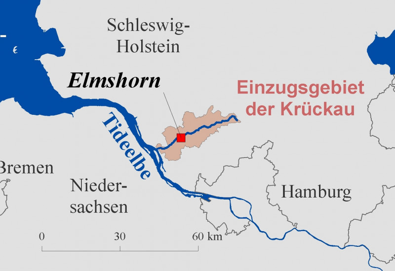 Übersichtskarte Flusseinzugsgebiet Krückau (TUHH)
