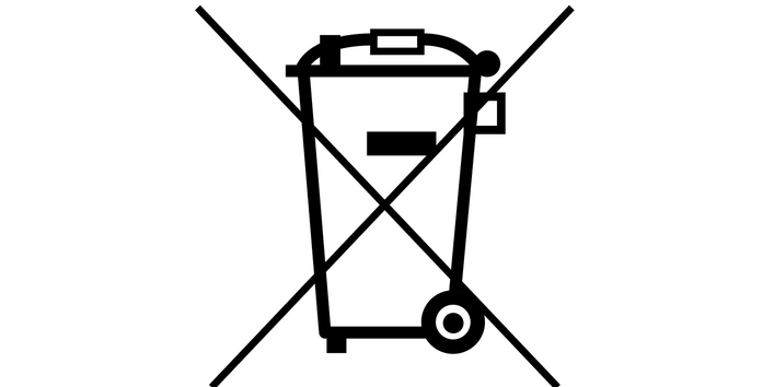 Das Symbol der durchgestrichenen Mülltonne