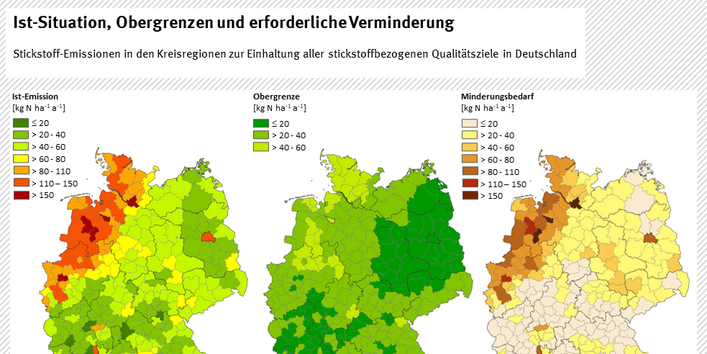 tickstoff-Emissionen in den Kreisregionen zur Erhaltung aller stickstoffbezogenen Qualitätsziele in Deutschland