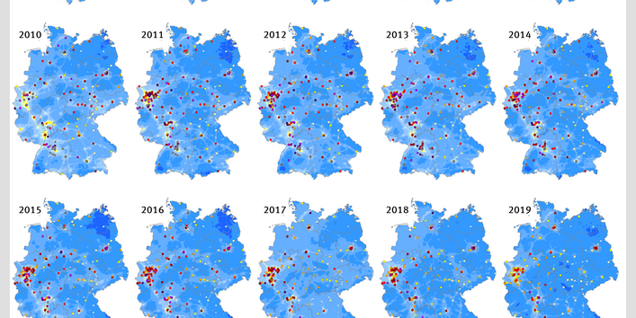 NO2: Jahresmittelwerte 2000-2024
