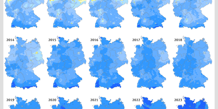 Feinstaub (PM2.5) - Jahresmittelwerte 2004-2024