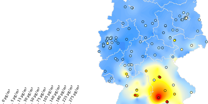 Tagesmittelwerte der Feinstaubkonzentration