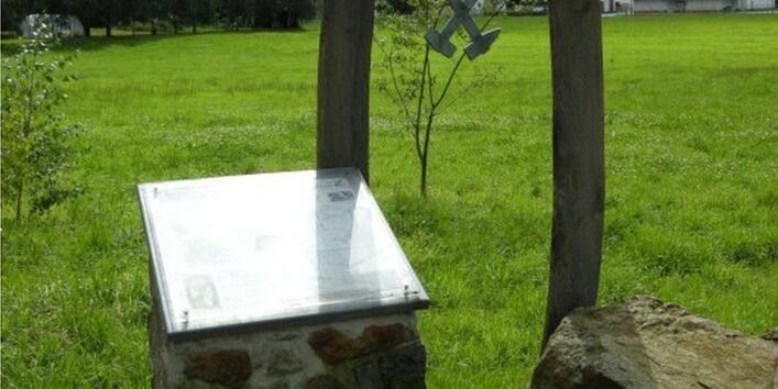 Foto einer Infotafel auf dem Geopfad Triebischtal