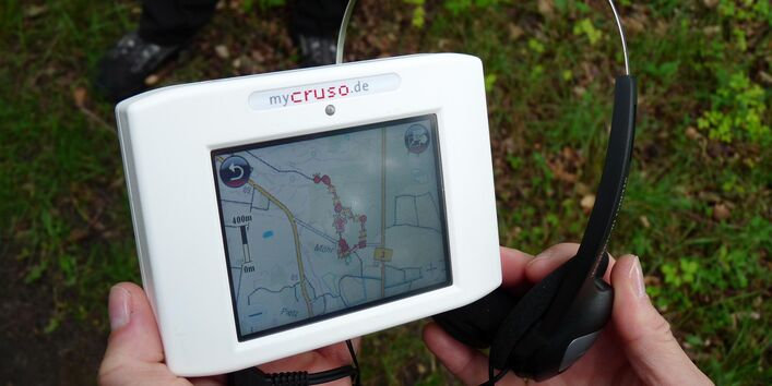 Foto von HUGO, dem Heideguide, einem GPS gestützen Informationssystem