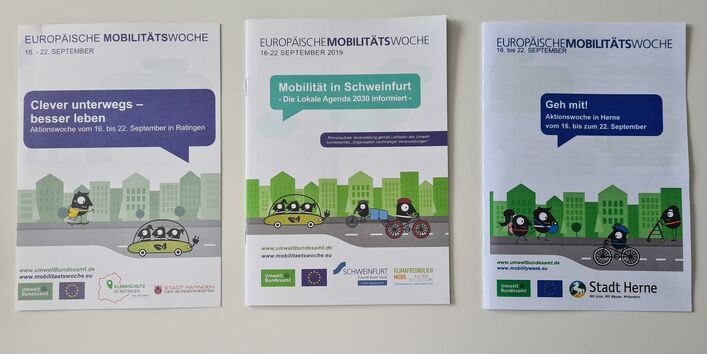 Hefte zur Aktionswoche im Rahmen der EMW in Ratingen, Schweinfurt und Herne