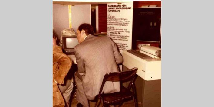 Vorstellung der Umweltforschungsdatenbank UFORDAT 1977 auf der Hannover-Messe 