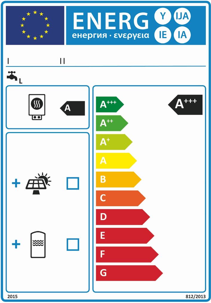 Etikett mit Angabe der Energieeffizienzklassen