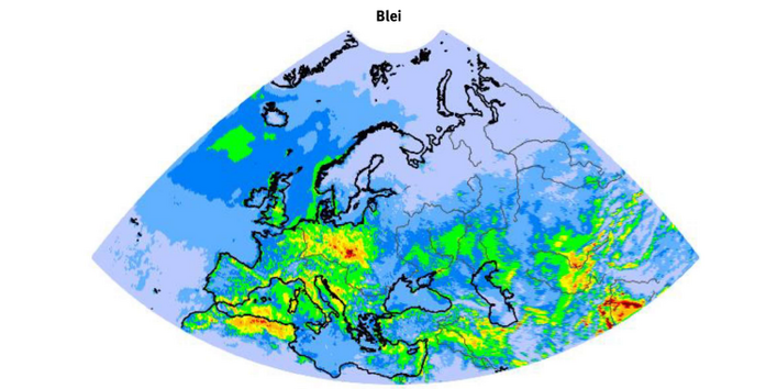 Die Karten zeigen: die höchsten Schwermetalldepositionen in Europa finden sich unter anderem in Polen, Westdeutschland (NRW) bzw. Norditalien, die niedrigsten Schwermetalldepositionen wurden für Nord-Skandinavien und Nord-Russland berechnet.