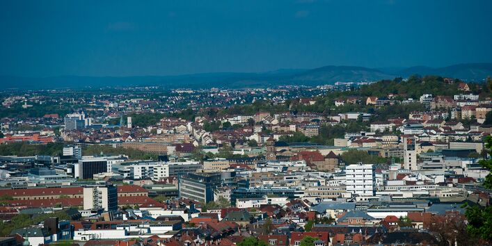 Luftaufnahme der Stadt Stuttgart