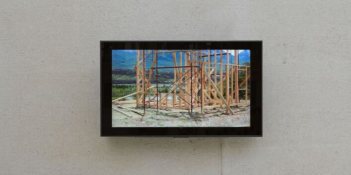 Wandbildschirm mit Video