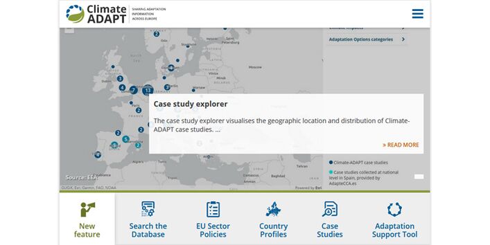 Homepage von Climate-ADAPT