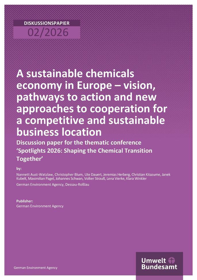 Cover der Publikation "A sustainable chemicals economy in Europe"