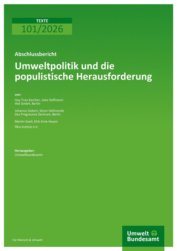 Cover des Berichts "Umweltpolitik und die populistische Herausforderung"