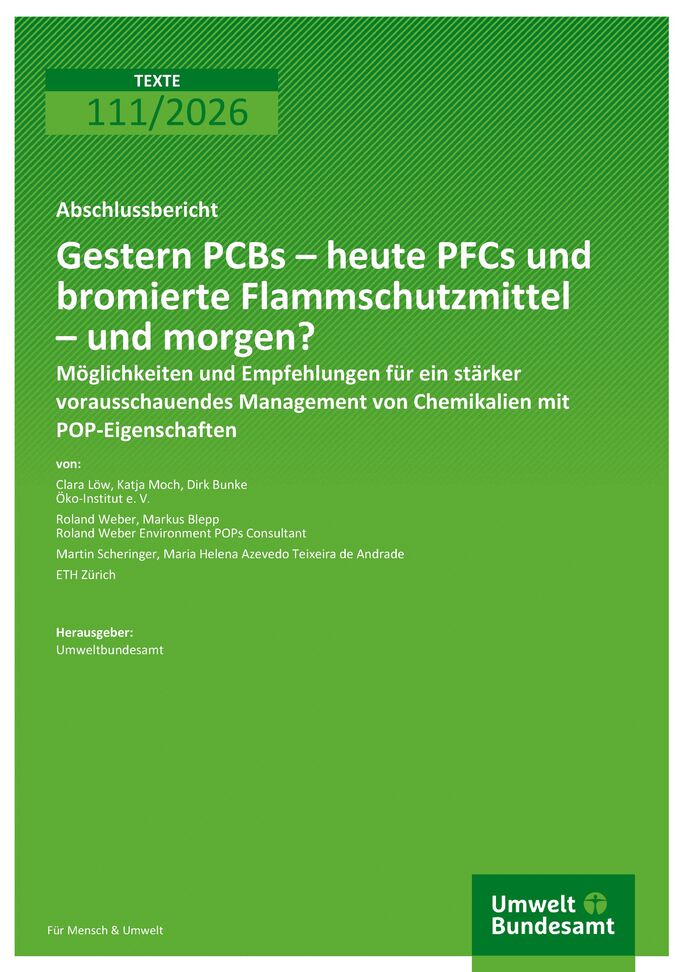 Cover zu Gestern PCBs - heute PFCs und bromierte Flammschutzmittel - und morgen?