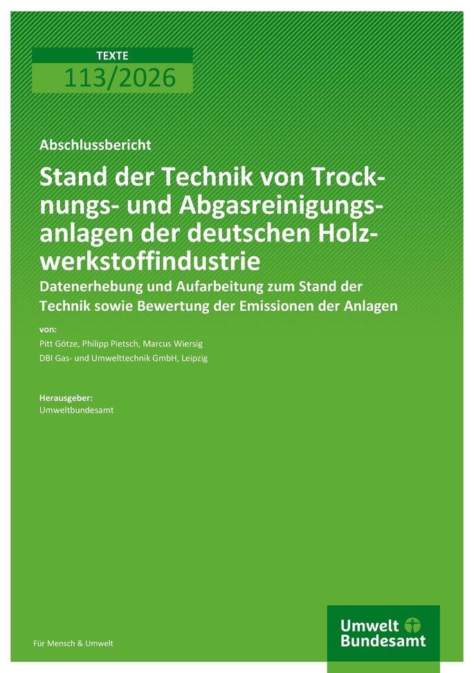 Cover zu Stand der Technik von Trocknungs- und Abgasreinigungs-anlagen der deutschen Holzwerkstoffindustrie