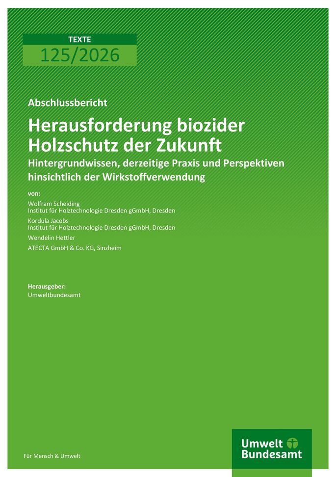 Cover zu Herausforderung biozider Holzschutz der Zukunft