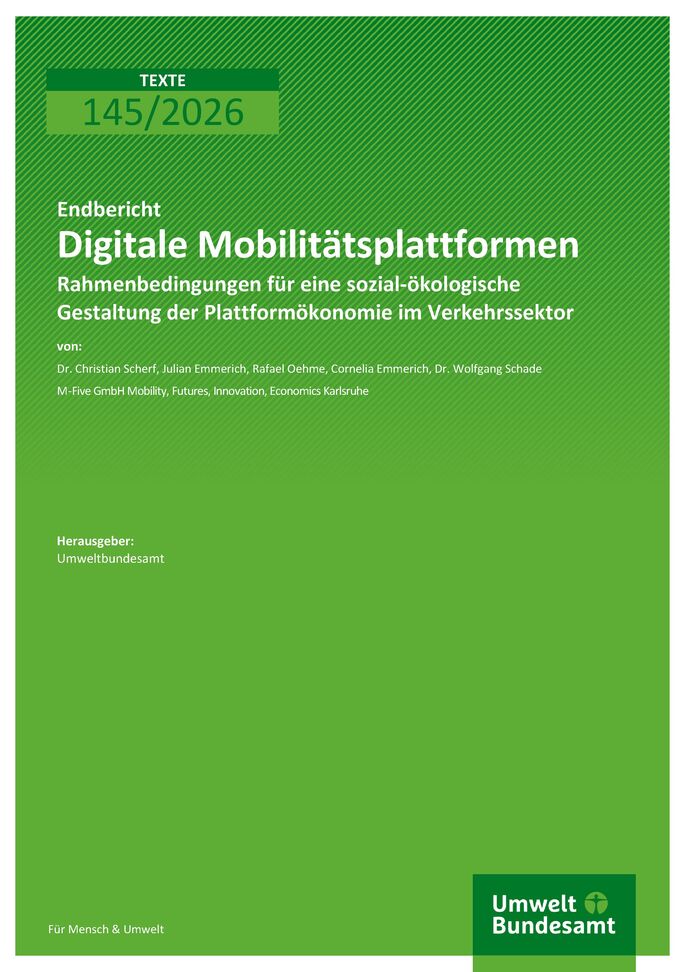 Cover des Berichts "Digitale Mobilitätsplattformen" 