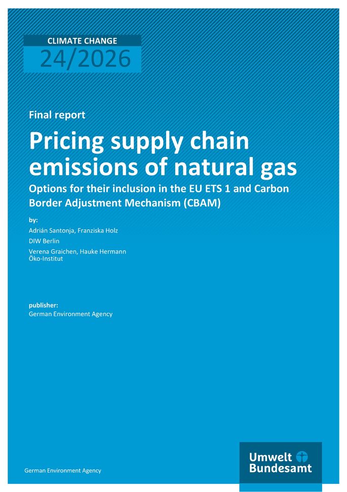 Cover of report "Pricing supply chain emissions of natural gas"