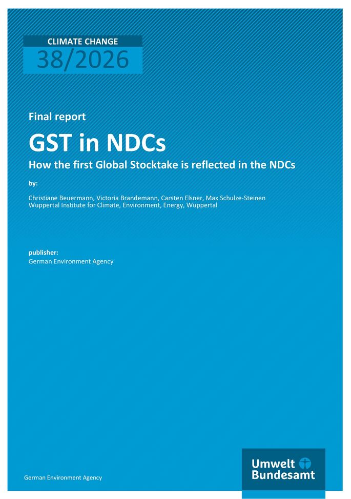 Cover of report "GST in NDCs"