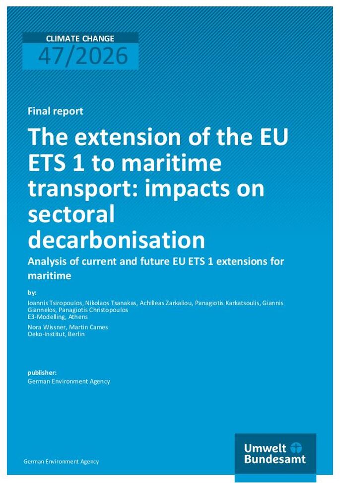 Cover zu The extension of the EU ETS 1 to maritime transport: impacts on sectoral decarbonisation
