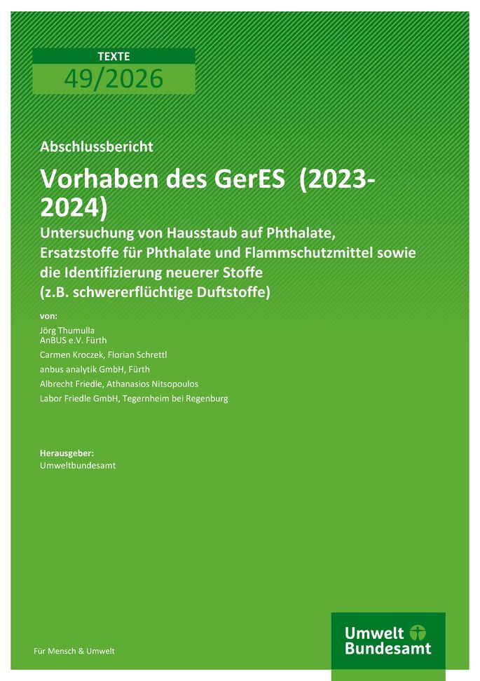 Cover des Berichts "Vorhaben des GerES VI (2023-2024)" 