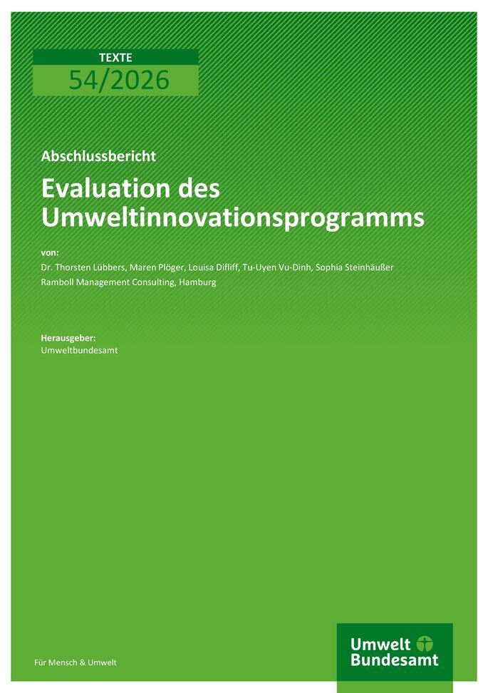 Cover des Berichts "Evaluation des Umweltinnovationsprogramms"