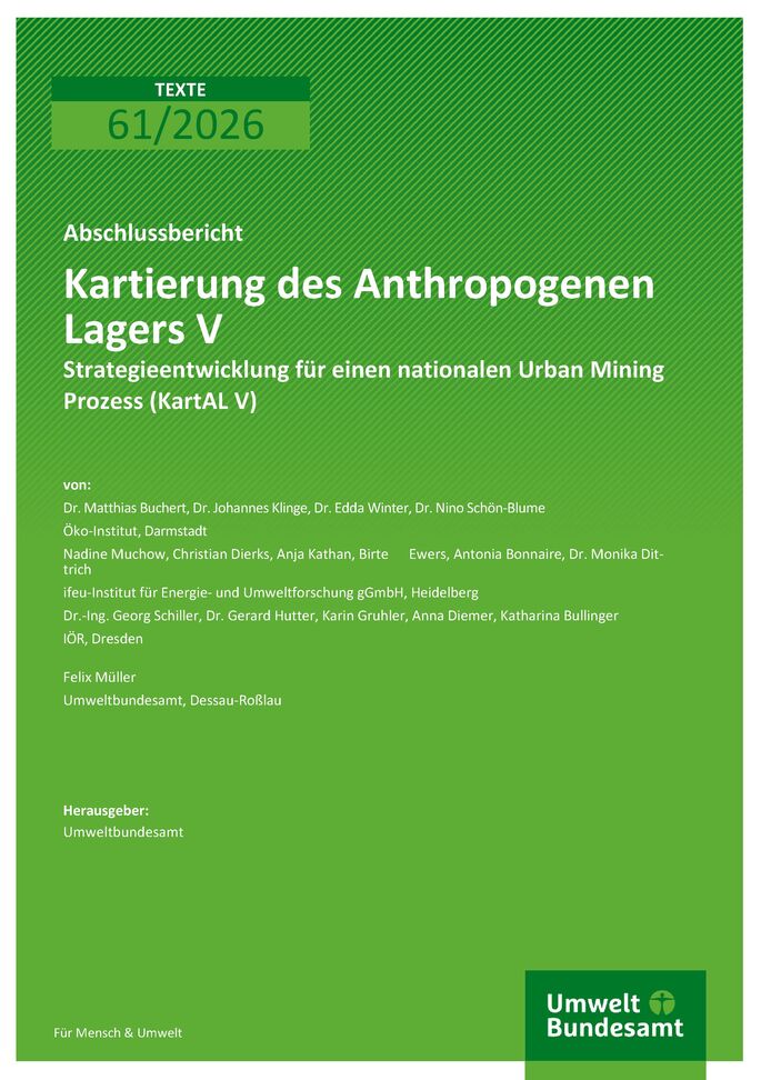 Cover des Berichts "Kartierung des Anthropogenen Lagers V" 