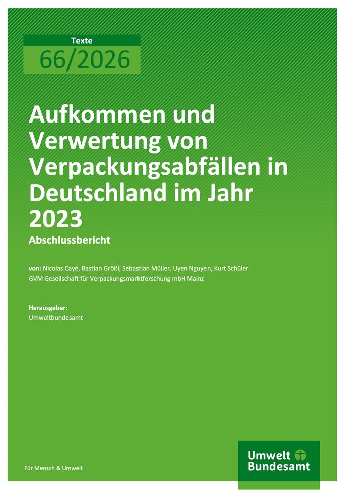 Cover zu Aufkommen und Verwertung von Verpackungsabfällen in Deutschland im Jahr 2023