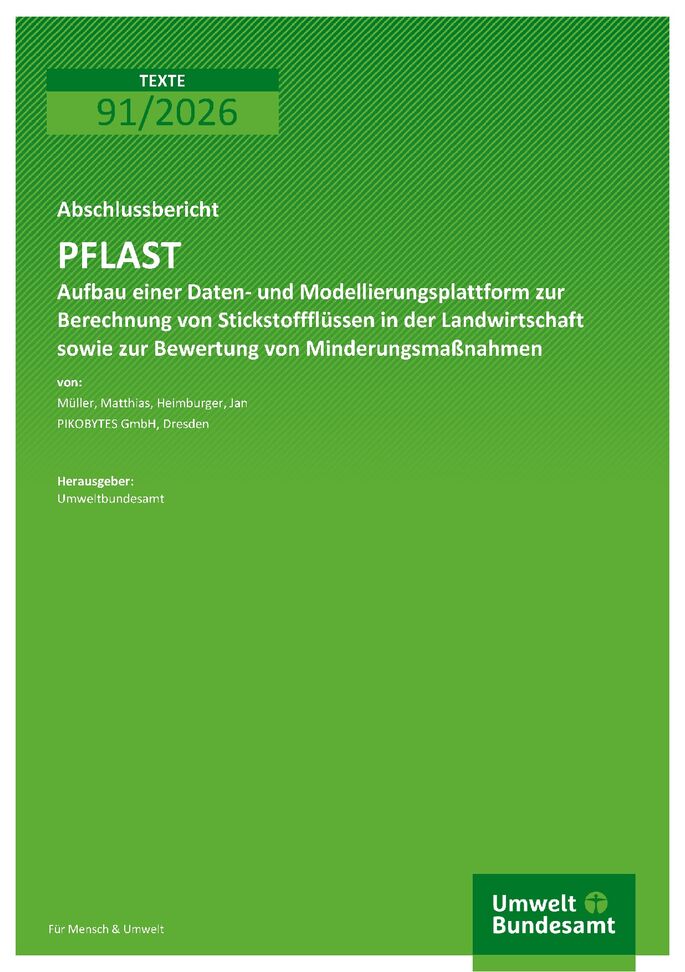Cover PFLAST - Aufbau einer Daten- und Modellierungsplattform zur Berechnung