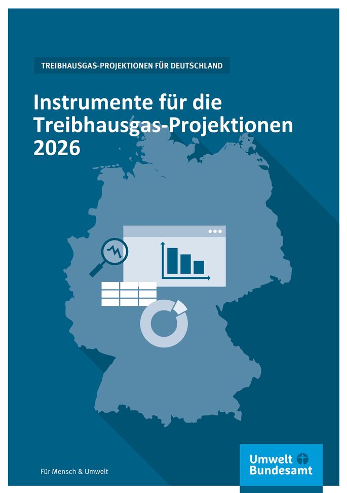 Cover des Berichts "Instrumente für die Treibhausgas-Projektionen 2026"