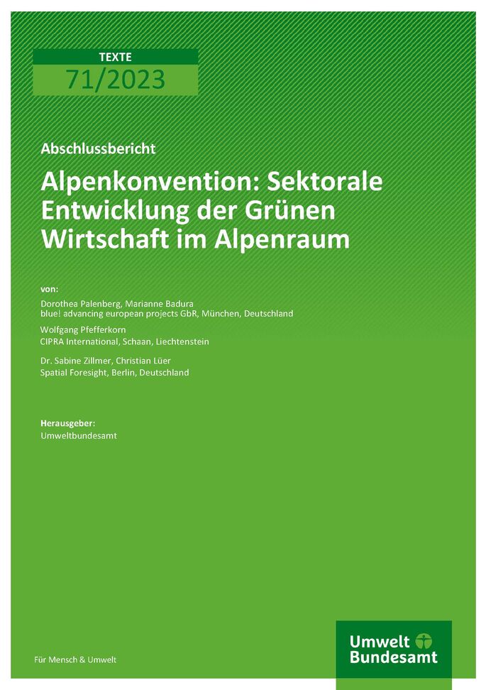 Cover von 2023-05-24_TEXTE_71-2023_Sektorale_ Entwicklung