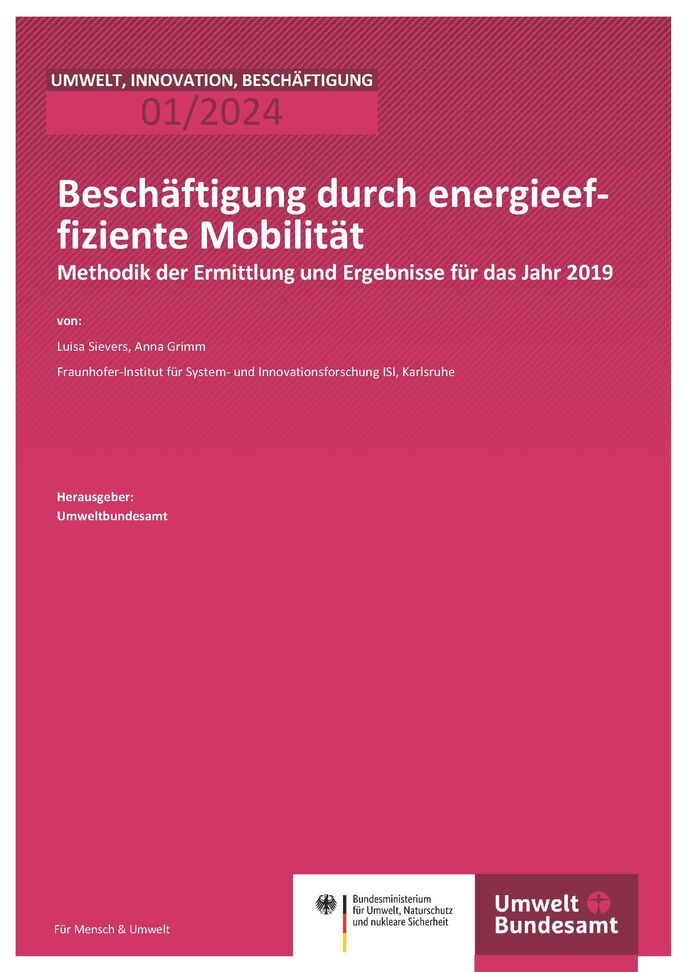 Cover des Berichts "Beschäftigung durch energieeffiziente Mobilität"