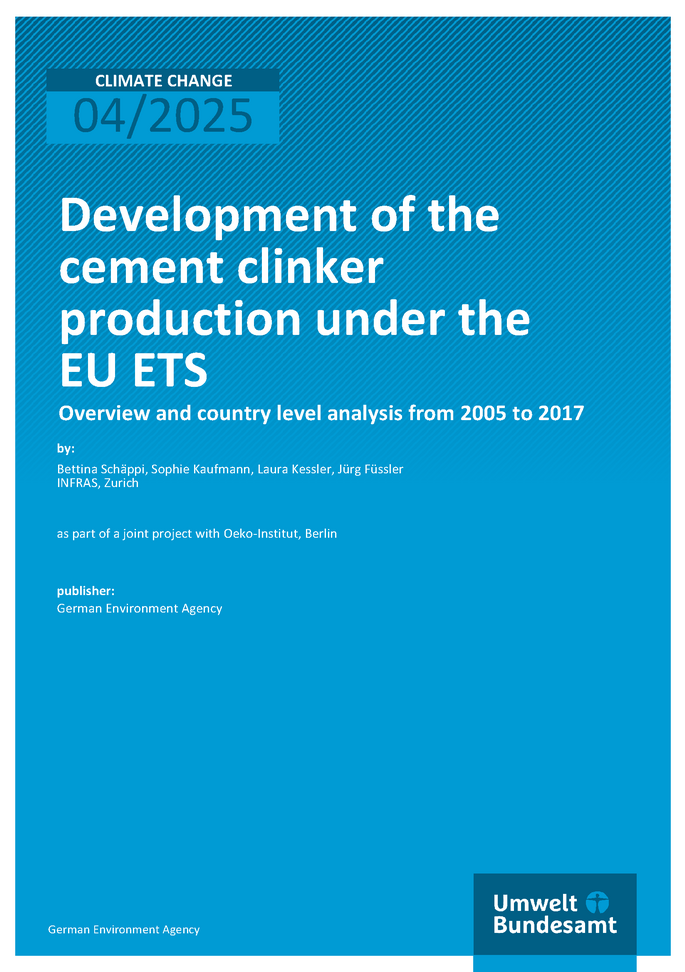 Cover des  Berichts "Development of the cement clinker industry under the EU ETS"