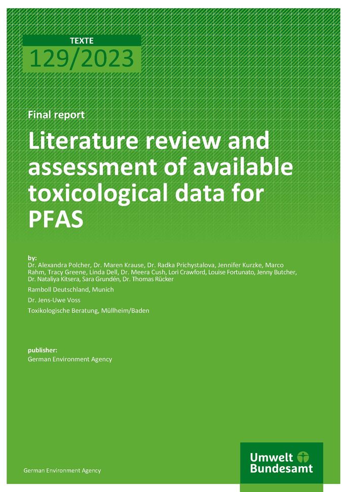 Titel des Berichts "Literature review and assessment of available toxicological data for PFAS"