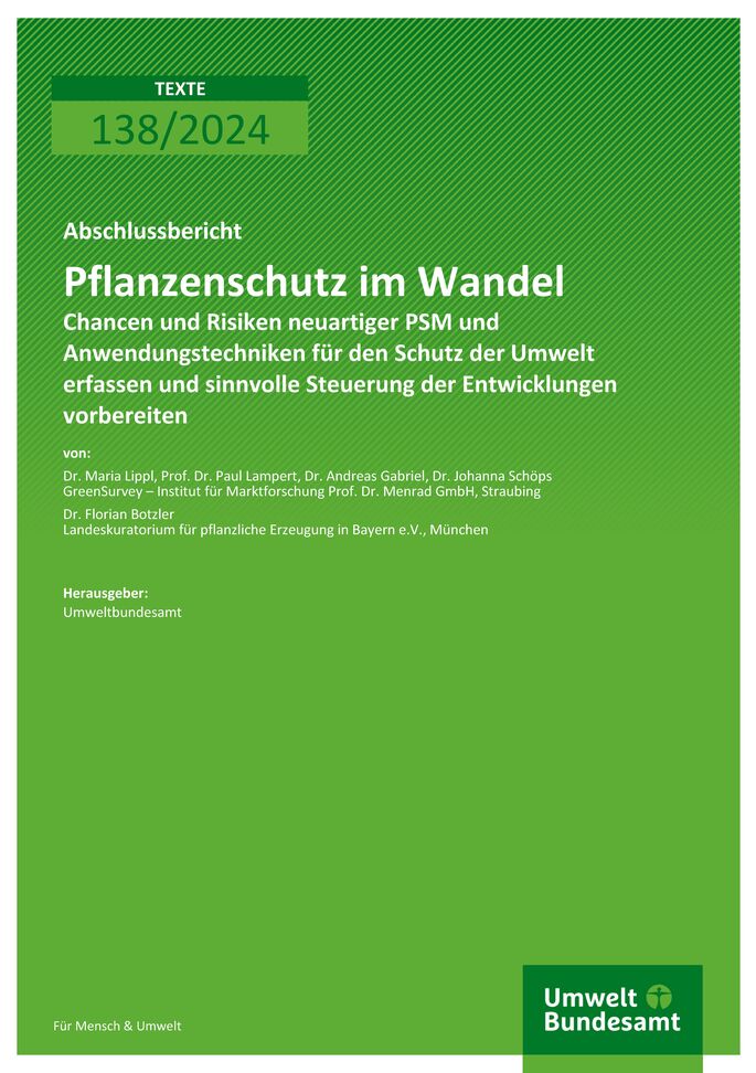 Cover des Berichts "Pflanzenschutz im Wandel"
