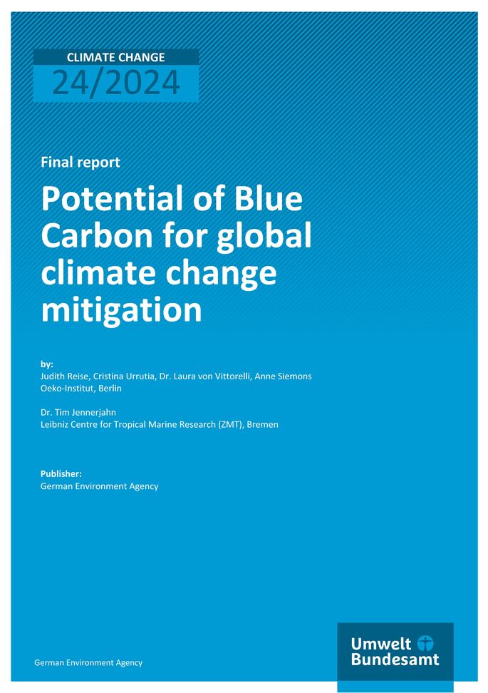 Cover of report "Potential of Blue Carbon for global climate change mitigation"