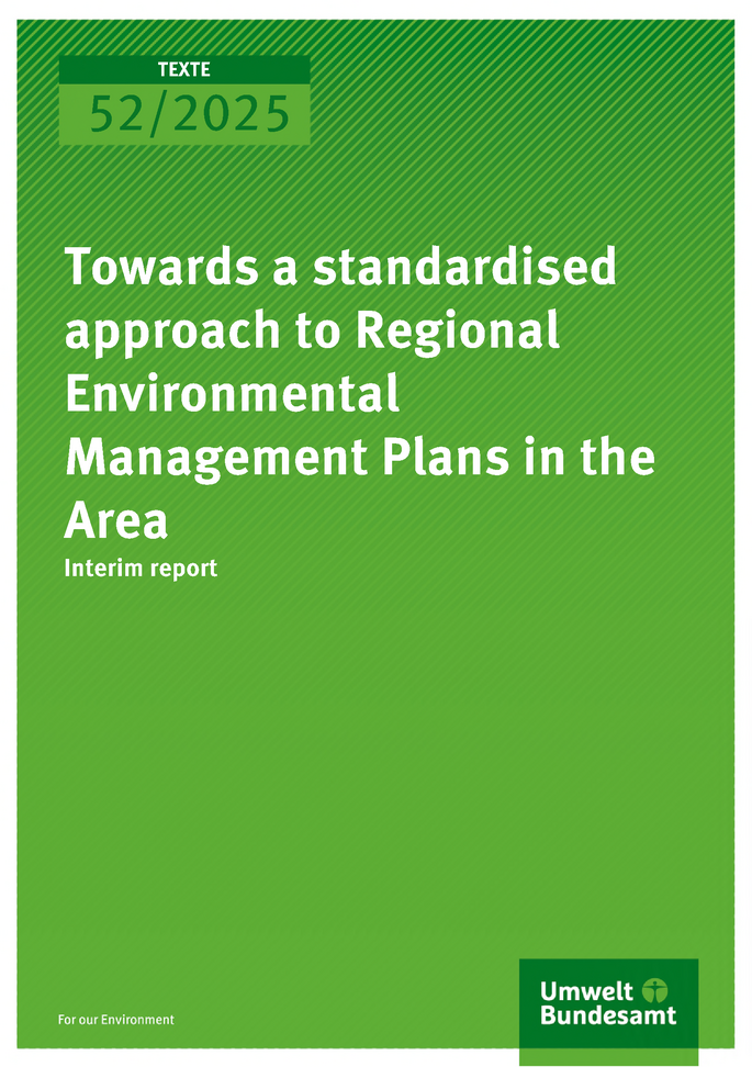 Cover of report "Towards a standardised approach to Regional Enviromental Management Plans in the Area"
