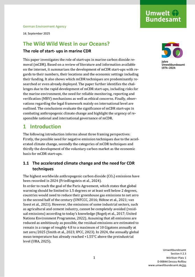 Cover des Factsheets "The Wild Wild West in our Oceans?"