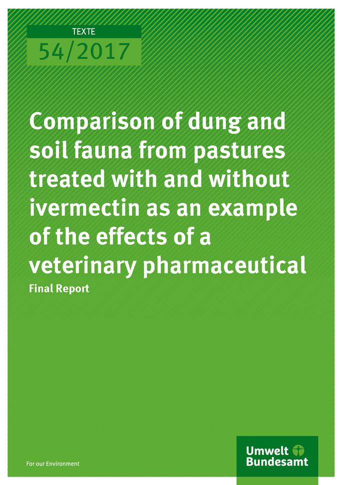 cover of publication 54/2017 Comparison of dung and soil fauna from pastures treated with and without ivermectin as an example of the effects of a veterinary pharmaceutical