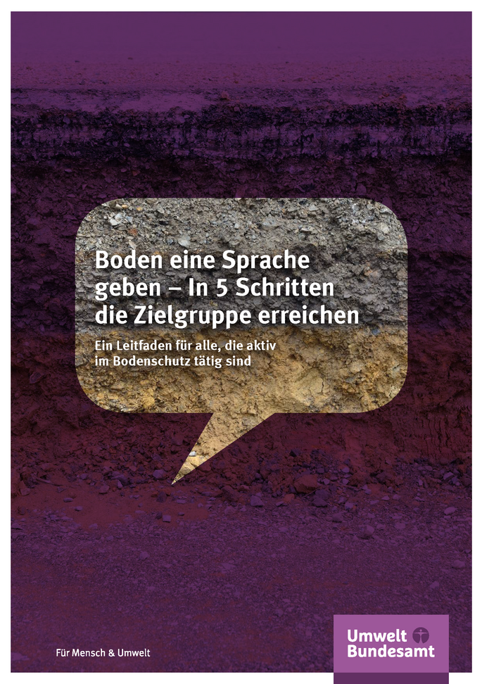 Cover der Fachbroschüre Boden eine Sprache geben – In 5 Schritten die Zielgruppe erreichen