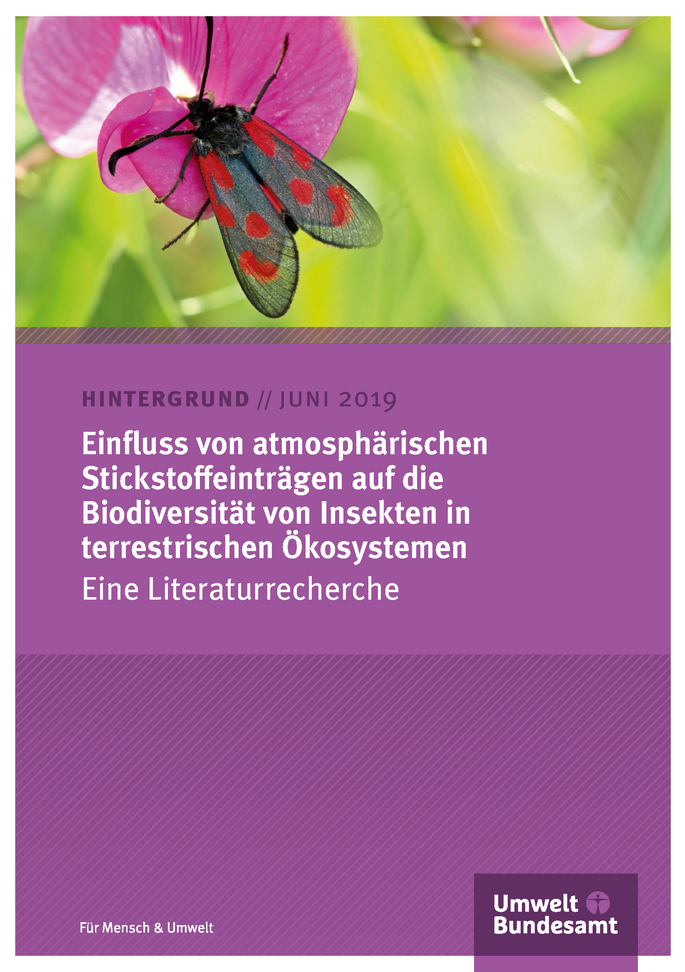 Cover des Hintergrundpapiers Einfluss von atmosphärischen Stickstoffeinträgen auf die Biodiversität von Insekten in terrestrischen Ökosystemen