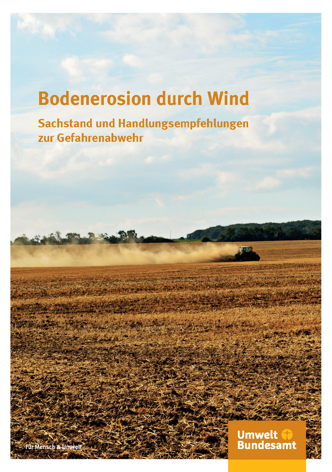 Cover der Publikation Bodenerosion durch Wind: Traktor auf einem Acker