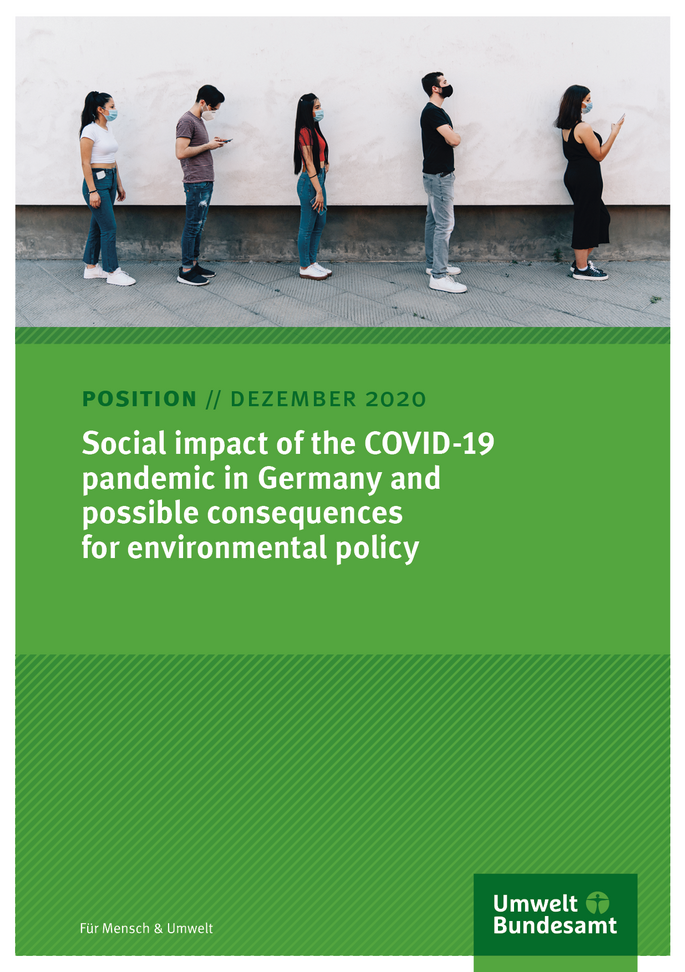 Cover of position paper Social impact of the COVID-19 pandemic in Germany and possible consequences for environmental policy